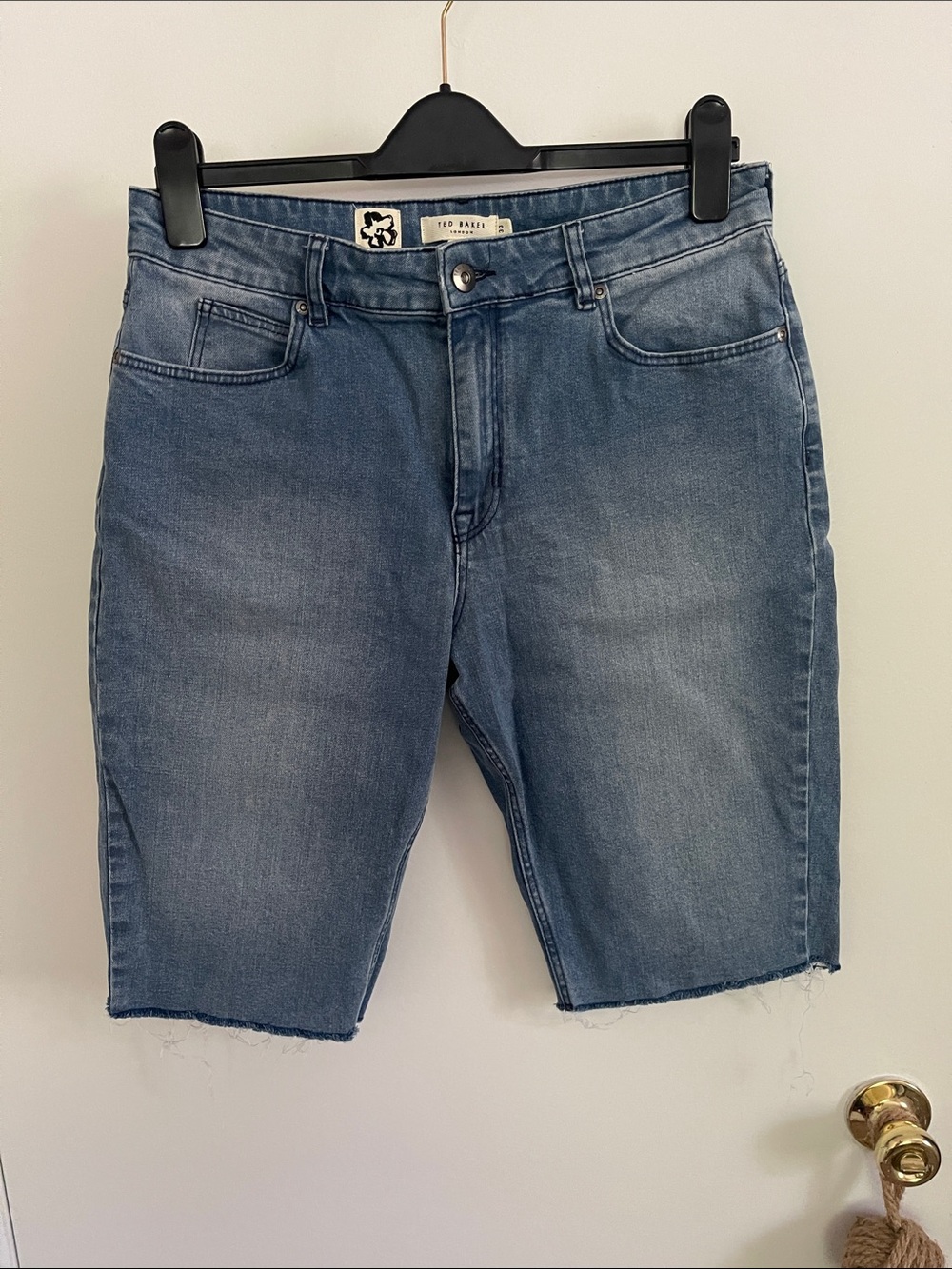 Ted Baker Light Blue Denim Cutoff Shorts